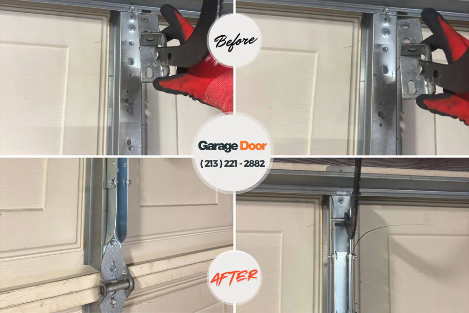 Before and after: garage door repair Merritt Park, NY